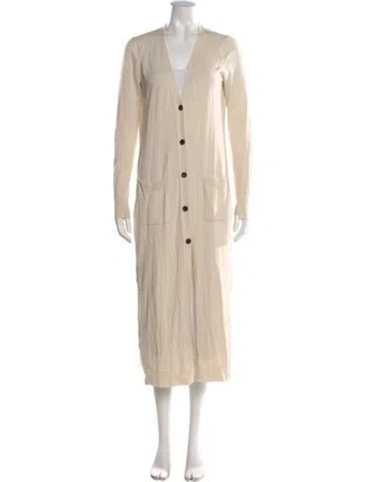 Pre-owned A.l.c Merino Wool V-neck Sweater In Neutral