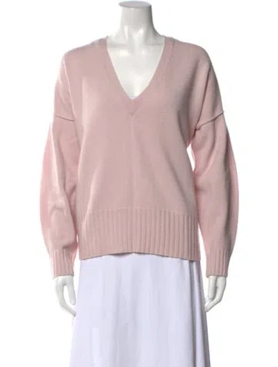 Pre-owned A.l.c Merino Wool V-neck Sweater In Pink