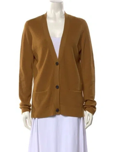 Pre-owned A.l.c Merino Wool V-neck Sweater In Yellow