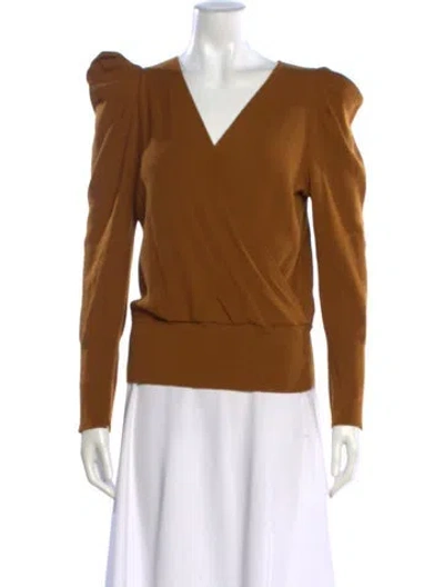 Pre-owned A.l.c Merino Wool V-neck Sweater In Yellow