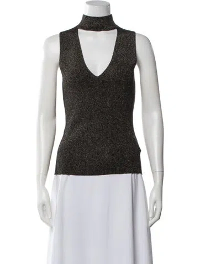 Pre-owned A.l.c Merino Wool V-neck Top In Gold