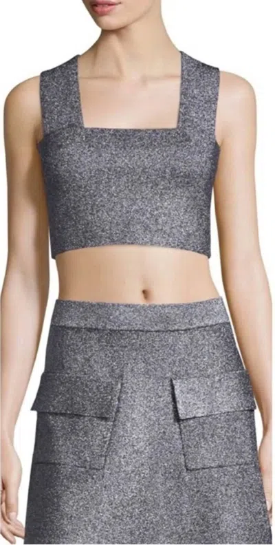 A.l.c Metallic Knit Crop Top In Silver