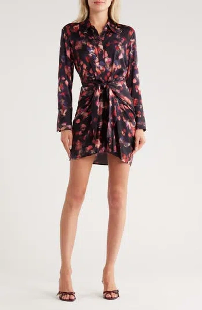 A.l.c . Mia Long Sleeve Silk Blend Dress In Blue