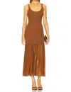 A.l.c Mickey Midi Dress In Chestnut In Brown