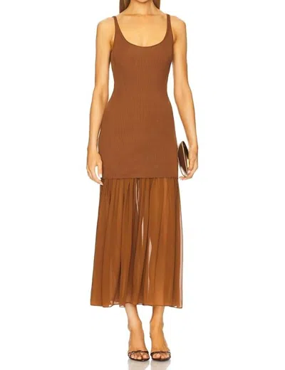 A.l.c Mickey Midi Dress In Chestnut In Brown
