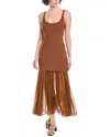 A.l.c Micky Midi Dress In Light Chesnut In Brown