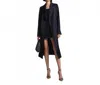 A.l.c Mid Length Jude Satin Coat In Deep Navy In Blue