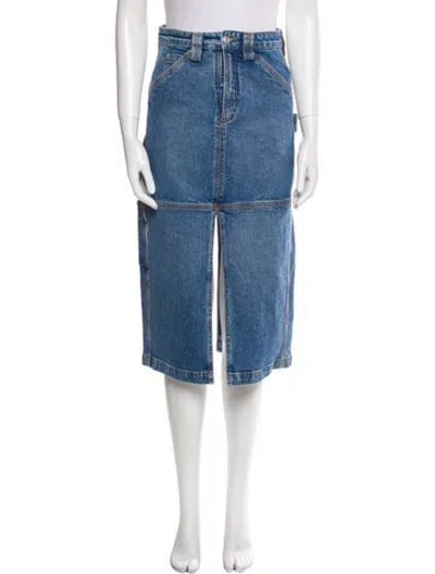 Pre-owned A.l.c Midi Length Skirt In Blue