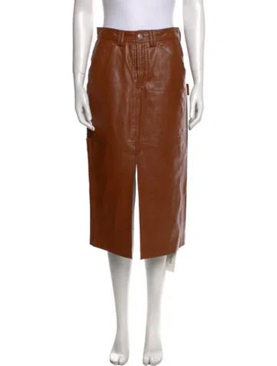 Pre-owned A.l.c Midi Length Skirt In Brown