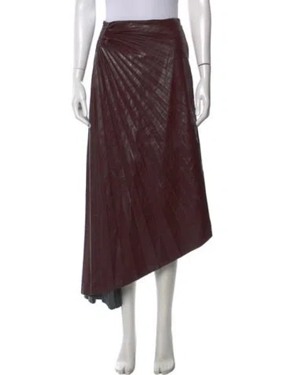 Pre-owned A.l.c Midi Length Skirt In Burgundy