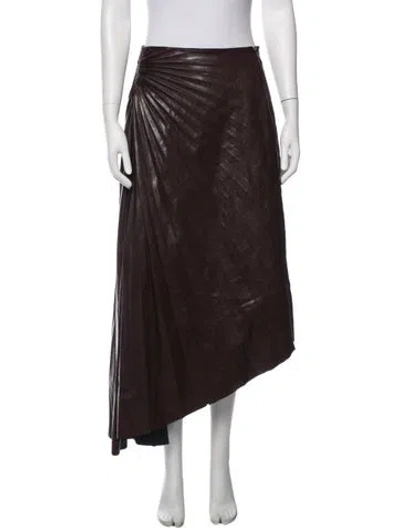 Pre-owned A.l.c Midi Length Skirt In Burgundy