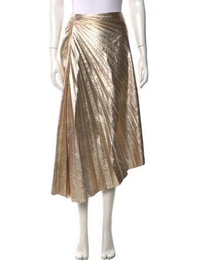 Pre-owned A.l.c Midi Length Skirt In Gold/metallic