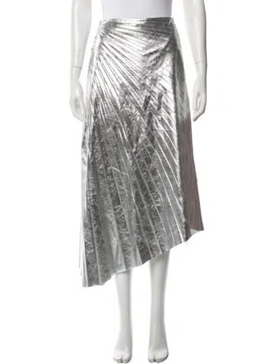 Pre-owned A.l.c Midi Length Skirt In Metallic/silver