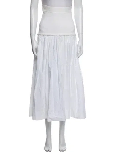 Pre-owned A.l.c Midi Length Skirt In White