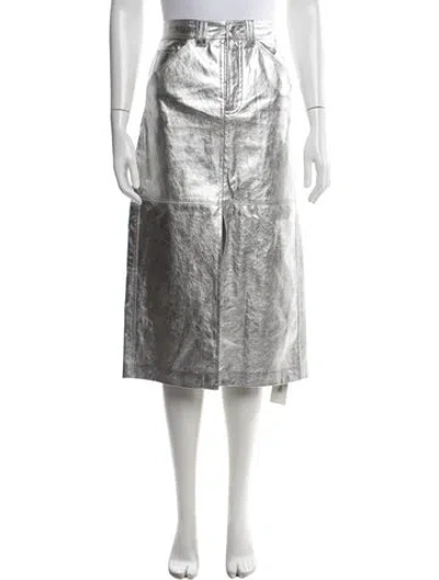 Pre-owned A.l.c Midi Length Skirt In White