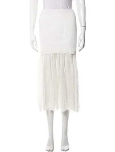 Pre-owned A.l.c Midi Length Skirt In White