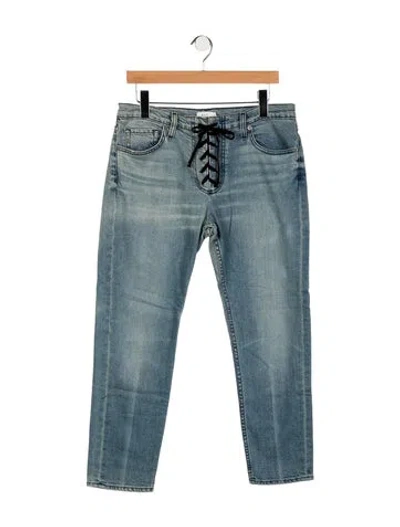 Pre-owned A.l.c Mid-rise Straight Leg Jeans In Blue