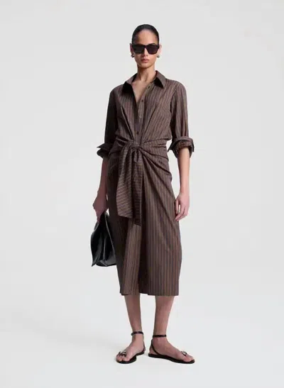 A.l.c Mila Midi Dress In Brown Multi