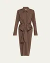 A.l.c Mila Pinstripe Draped Shirtdress In Multi