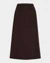 A.l.c Milan Wool-blend Midi Skirt In Brown