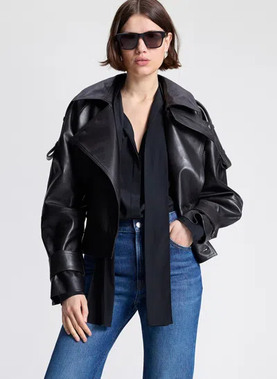 A.l.c Miles Leather Jacket In Black