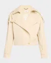 A.l.c Miles Oversized Stretch Cotton Jacket In Light Limestone