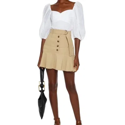 A.l.c Miley Fluted Mini Skirt In Beige In Brown