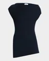 A.l.c Millie Asymmetric Ribbed Sweater Top In Blue