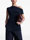 A.l.c Millie Asymmetric Ribbed Top In Blue