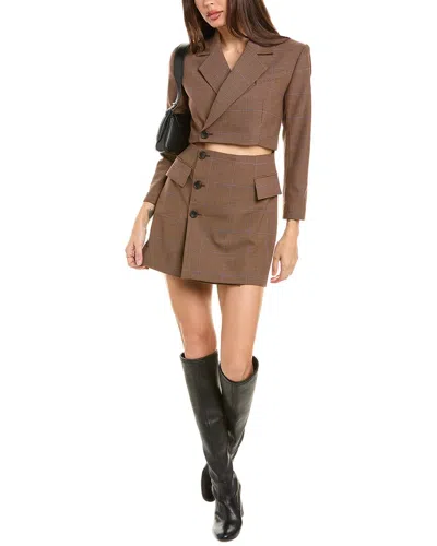 A.l.c . Millie Wool-blend Mini Dress In Brown