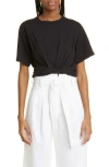 A.l.c . Mimi Gathered Crop T-shirt In Black