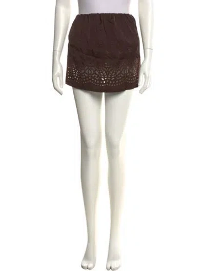 Pre-owned A.l.c Mini Skirt In Brown