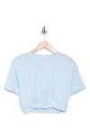 A.l.c . Mini Twist Cotton Crop Top In Ice Blue