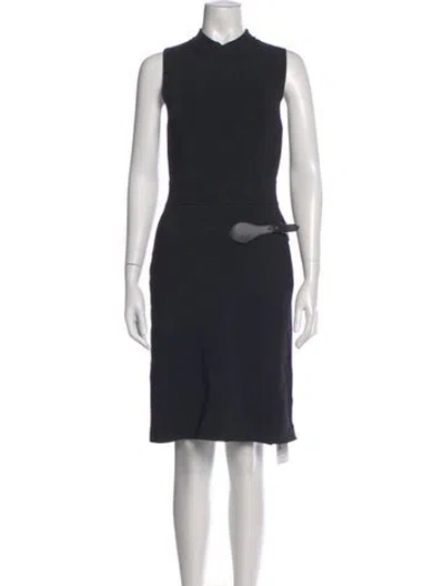 Pre-owned A.l.c Mock Neck Knee-length Dress In Black