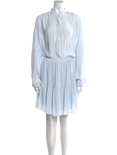 Pre-owned A.l.c Mock Neck Knee-length Dress In Blue