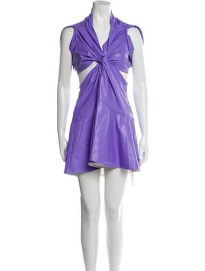 Pre-owned A.l.c Mock Neck Knee-length Dress In Purple