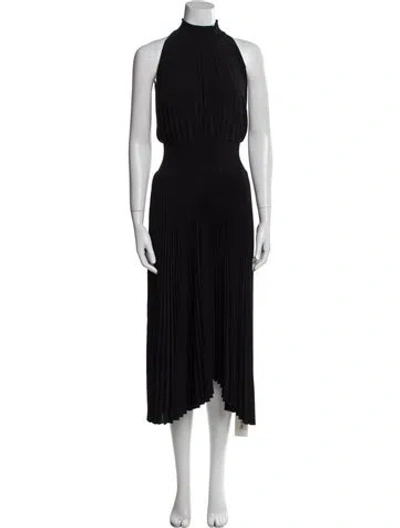 Pre-owned A.l.c Mock Neck Long Dress In Black