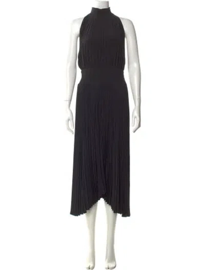 Pre-owned A.l.c Mock Neck Long Dress In Black