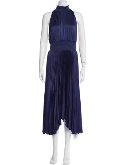 Pre-owned A.l.c Mock Neck Long Dress In Blue