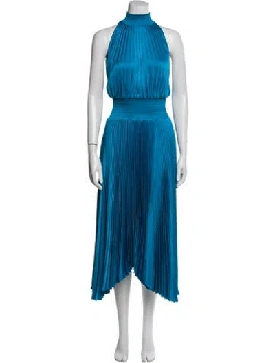 Pre-owned A.l.c Mock Neck Long Dress In Blue