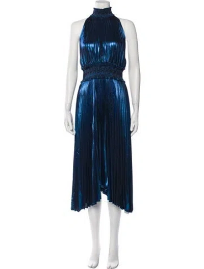 Pre-owned A.l.c Mock Neck Long Dress In Blue