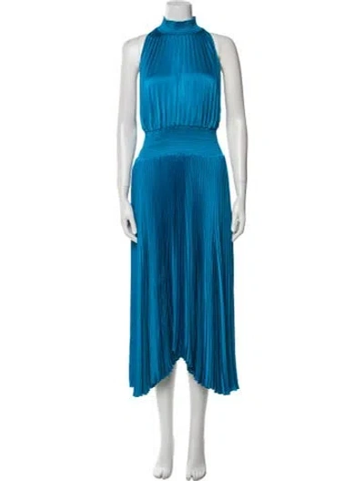 Pre-owned A.l.c Mock Neck Long Dress In Blue