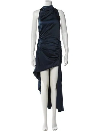 Pre-owned A.l.c Mock Neck Long Dress In Blue