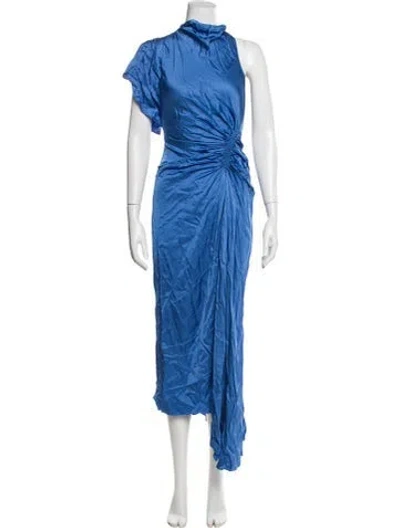 Pre-owned A.l.c Mock Neck Long Dress In Blue