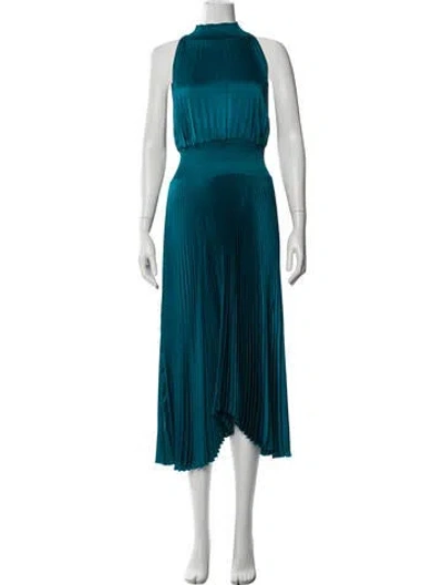Pre-owned A.l.c Mock Neck Long Dress In Blue
