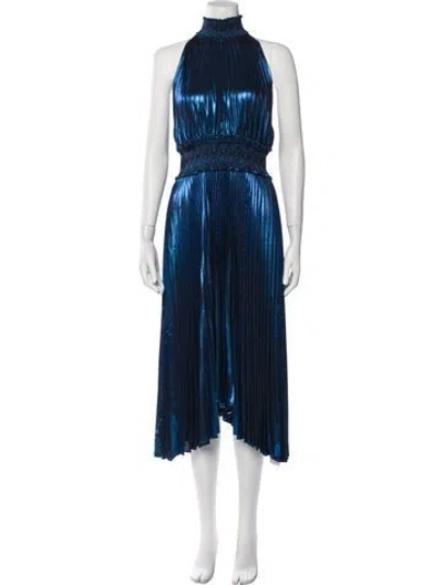 Pre-owned A.l.c Mock Neck Long Dress In Blue