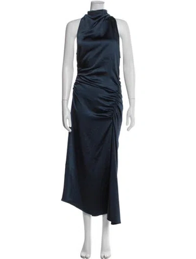 Pre-owned A.l.c Mock Neck Long Dress In Blue