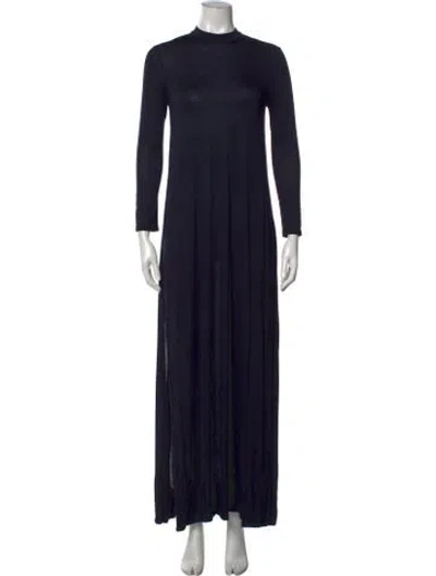 Pre-owned A.l.c Mock Neck Long Dress In Blue