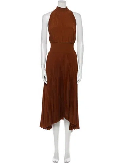 Pre-owned A.l.c Mock Neck Long Dress In Brown