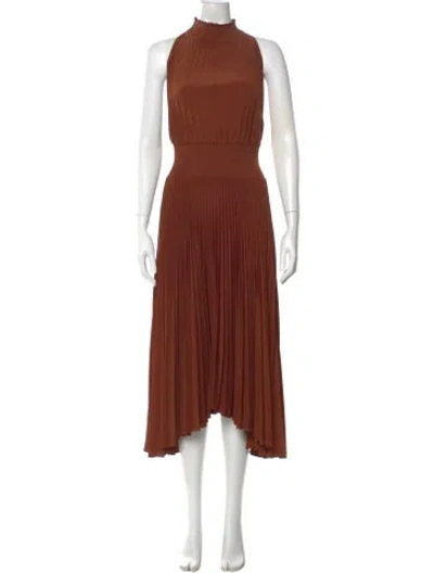 Pre-owned A.l.c Mock Neck Long Dress In Brown